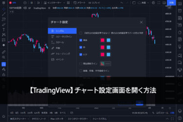 【TradingView】チャート設定画面を開く方法